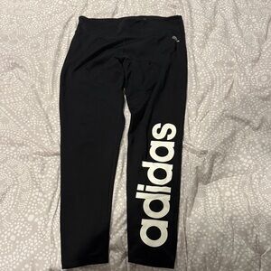 Adidas Black and White Logo Leggings